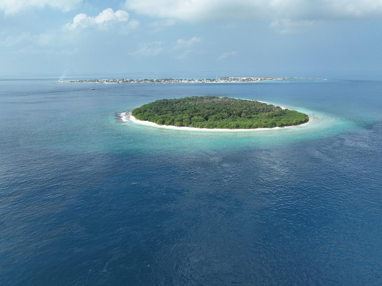 Beautiful aerial view of Maldives atolls