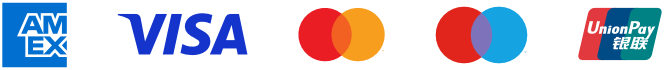 Accepted cards: American Express, Visa, Mastercard, Maestro and UnionPay